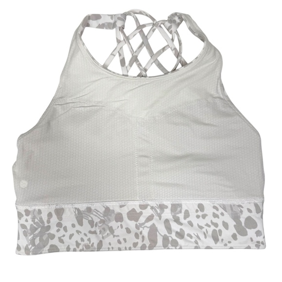 Lululemon | Free to Be High-Neck Longline Bra | 8 | Cheetah Camo Antique White - Picture 2 of 16